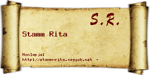 Stamm Rita névjegykártya